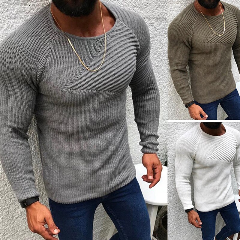 2021 O Neck Solid Men Sweaters Pullovers Loose Knitted Autumn Winter Clothing Casual Pullovers Plus Size Male Sex Clothes