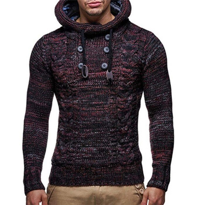New Men's Hoodie 2021 Winter Men Warm Hooded Knitted Fashion Pullovers Sweatshirt Male Casual Brand Clothing