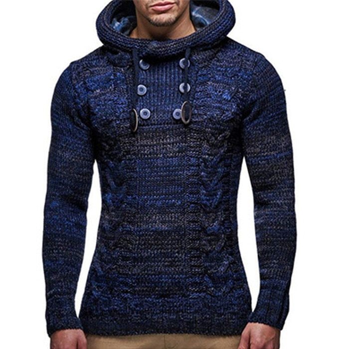 New Men's Hoodie 2021 Winter Men Warm Hooded Knitted Fashion Pullovers Sweatshirt Male Casual Brand Clothing