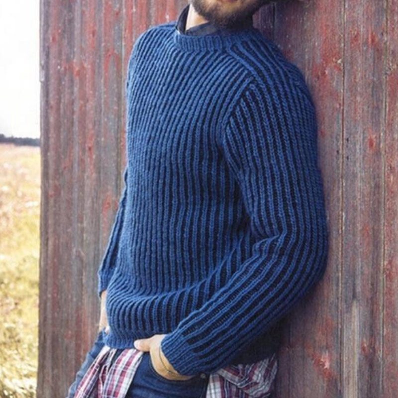 Knit Men's Sweater Business O-neck Long Sleeve Fashion Slim Solid England Male Pullover 2021 Autumn Winter Casual Men Sweaters