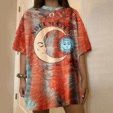 Women Tie-dye Print Short Seeve T-Shirts S-XXXL