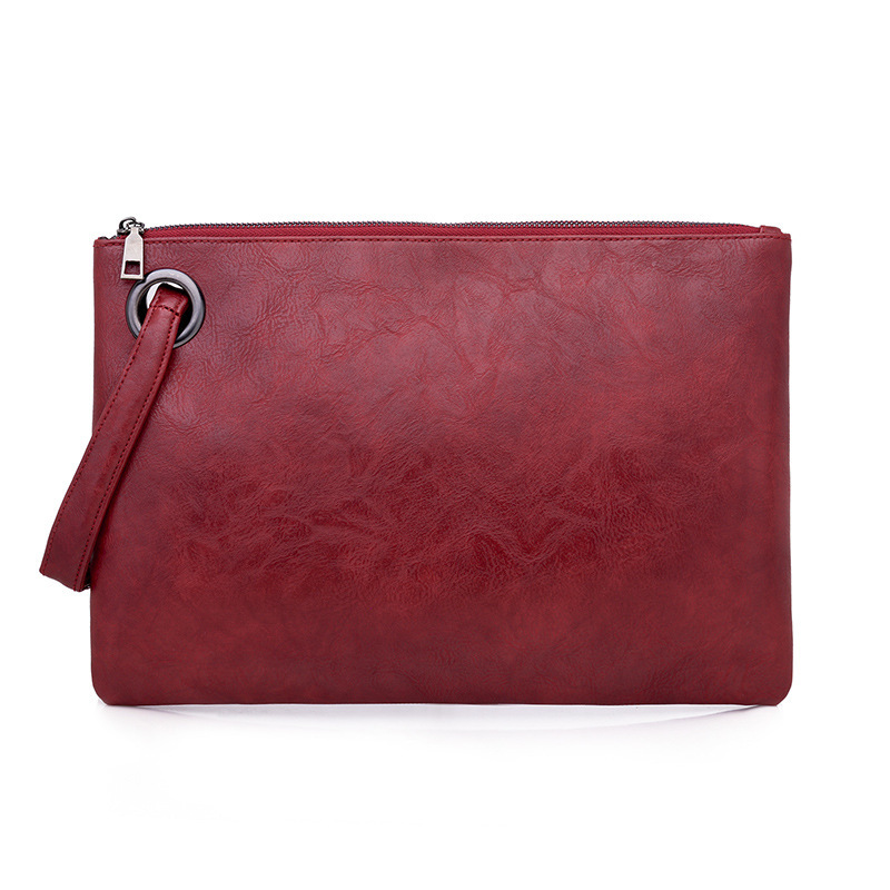 Hot Sale Simple Stylish Solid Color Faux Leather Handbags Black Red Brown Beige Grey