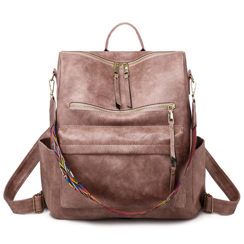 Womens Hot Sale Stylish PU Backpack Black Pink Brown Gray