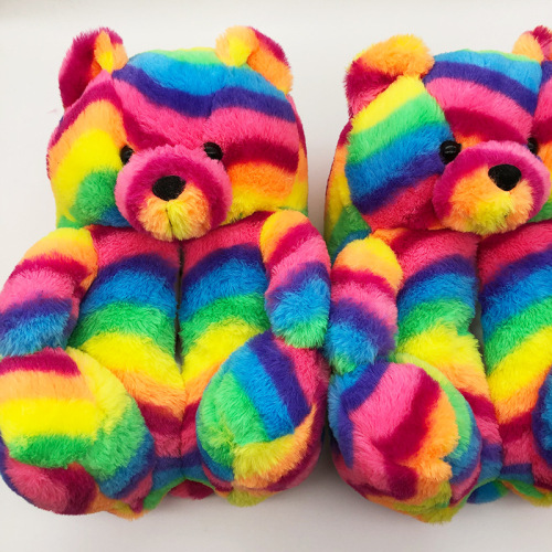 Colorful Teddy Bear Slippers