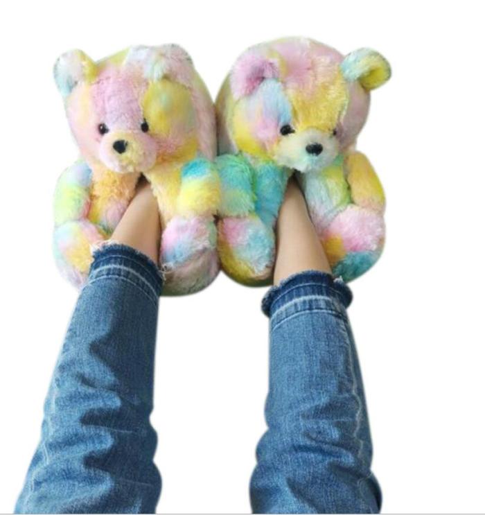 Winter Warm Teddy Bear Slippers