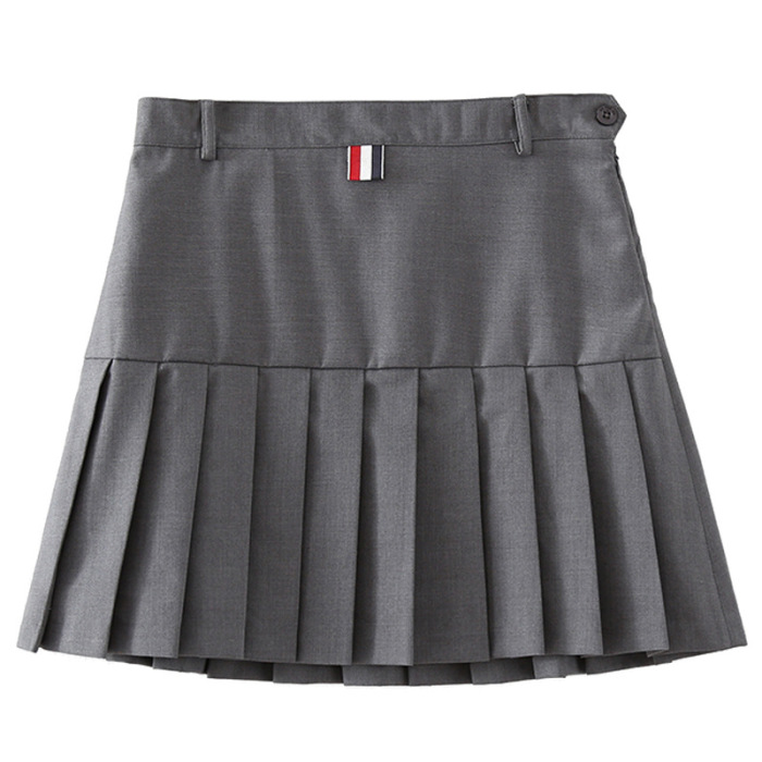 2021 New Pleated Skirt Short Skirt Anti-glare High Waist College Style A-line Skirt