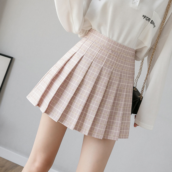 Pleated Skirt Short Skirt Female 2021 New Summer Anti-glare College Wind High Cashew Green A-line Skirt