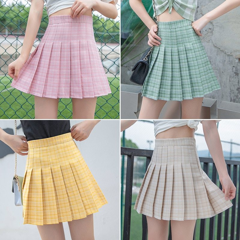 School Girl Dresses Large-size XS-XXL Girls Cosplay Anime Plaid Pleated Skirt For Girls High School Uniforms Students Skirt