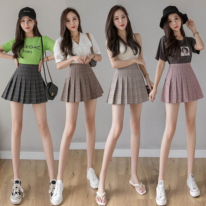 Half-length Skirt Female Summer Autumn Plus Size A-line Group Embroidery Student Skirt High Waist Pleated Skirt Female Short Skirt