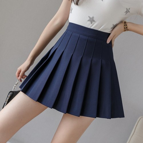 2021 School Skirts Women Spring Autumn High Waist Korean Style Mini Skirt Pleated Short White Black Skirts Women's Kawaii Skirts