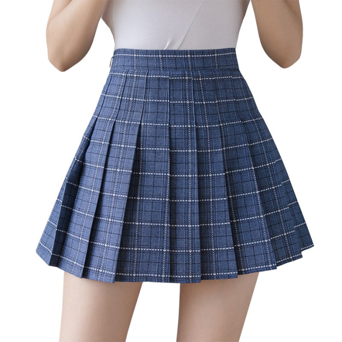 Half-length Skirt Female Summer Autumn Plus Size A-line Group Embroidery Student Skirt High Waist Pleated Skirt Female Short Skirt