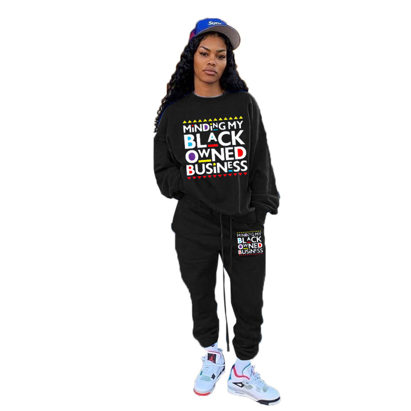 Women Print Street Style Sporty Two Piece Set Red Black Blue S-2XL