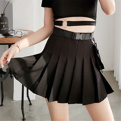 Plaid A-line Skirt Spring and Summer Students High Waist Japanese Overalls Skirt Ins Pleated Skirt
