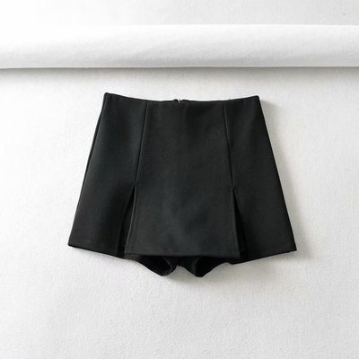 2021 Summer New Style BM Wind Retro High Waist Casual Split Skirt Pants Plaid Wide Leg Shorts