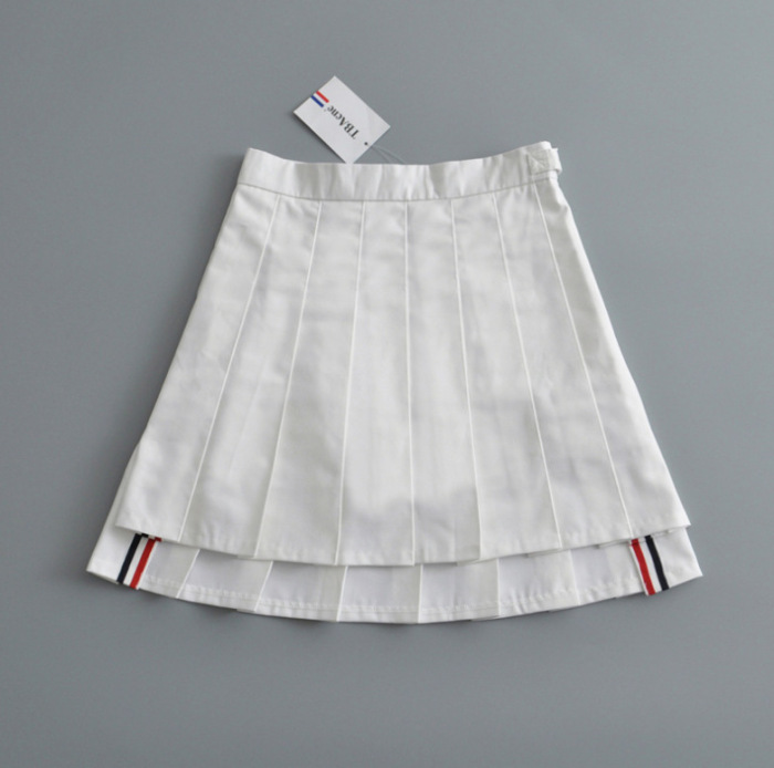 2021 Spring and Summer New College Style Retro High-waist Pleated Skirt A-line Skirt Short Front and Back Long Anti-empty Skirt Pants