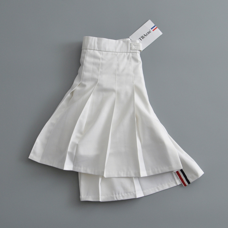 2021 Spring and Summer New College Style Retro High-waist Pleated Skirt A-line Skirt Short Front and Back Long Anti-empty Skirt Pants