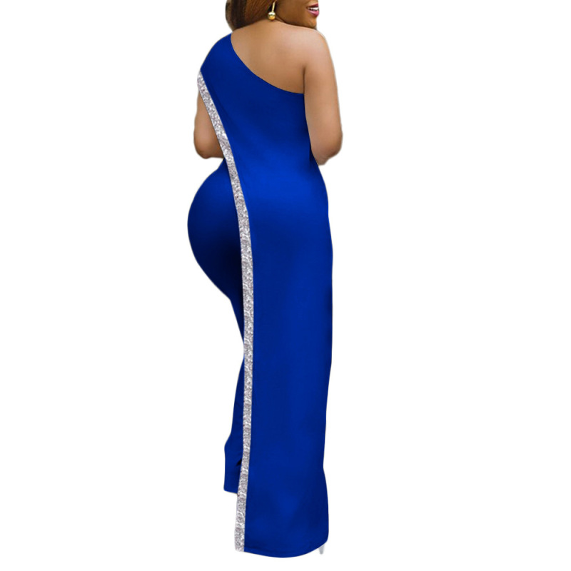 Single Shoulder Women Loose Style Jumpsuit S-3XL