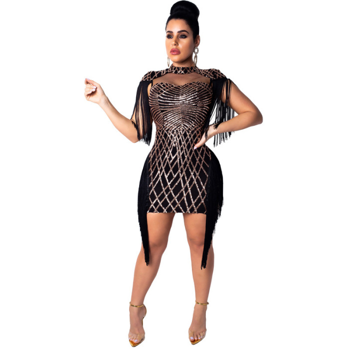 Women Fashion Party Mesh See Through One Piece Dress Red Black Apricot S-XL
