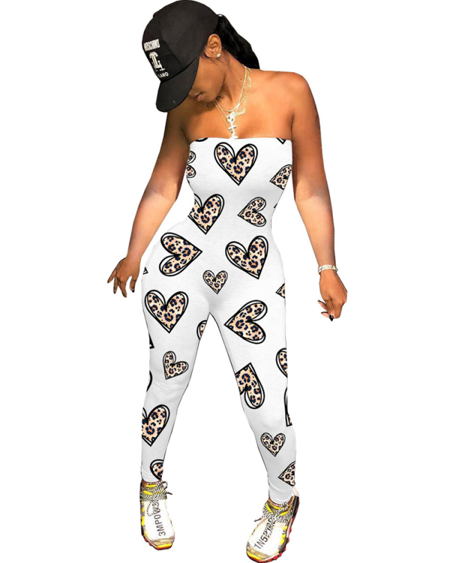 ( Presale March New Arrivals) Fashion Sleeveless Solid Color/Pirnting Sexy Women Jumpsuits Black White Gray Red Purple Blue Leopard S-2XL