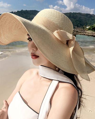 Beach Straw Hat Women Summer Seaside Big Brim Sunscreen Outing Summer Hat Sun Hat