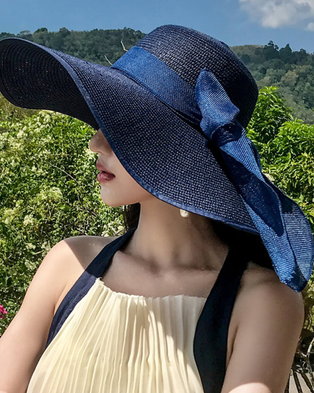 Beach Straw Hat Women Summer Seaside Big Brim Sunscreen Outing Summer Hat Sun Hat