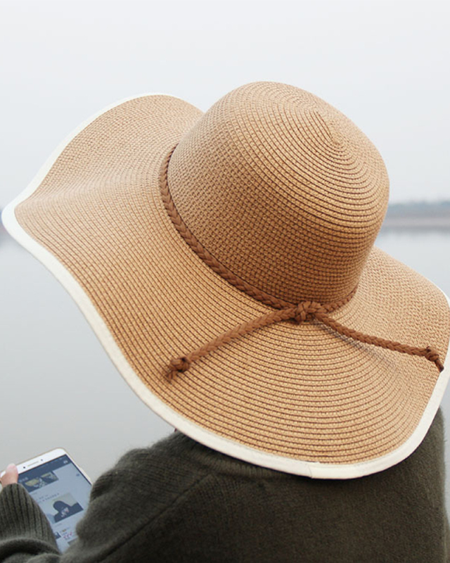 Sunscreen Straw Hat Female Summer Streamer Vacation Leisure Wild Beach Big Brimmed Hat Sun Hat
