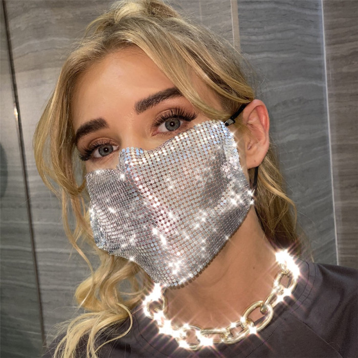 Popular Shining Sequin Facemask Solid Color Leopard Printed Colorful 