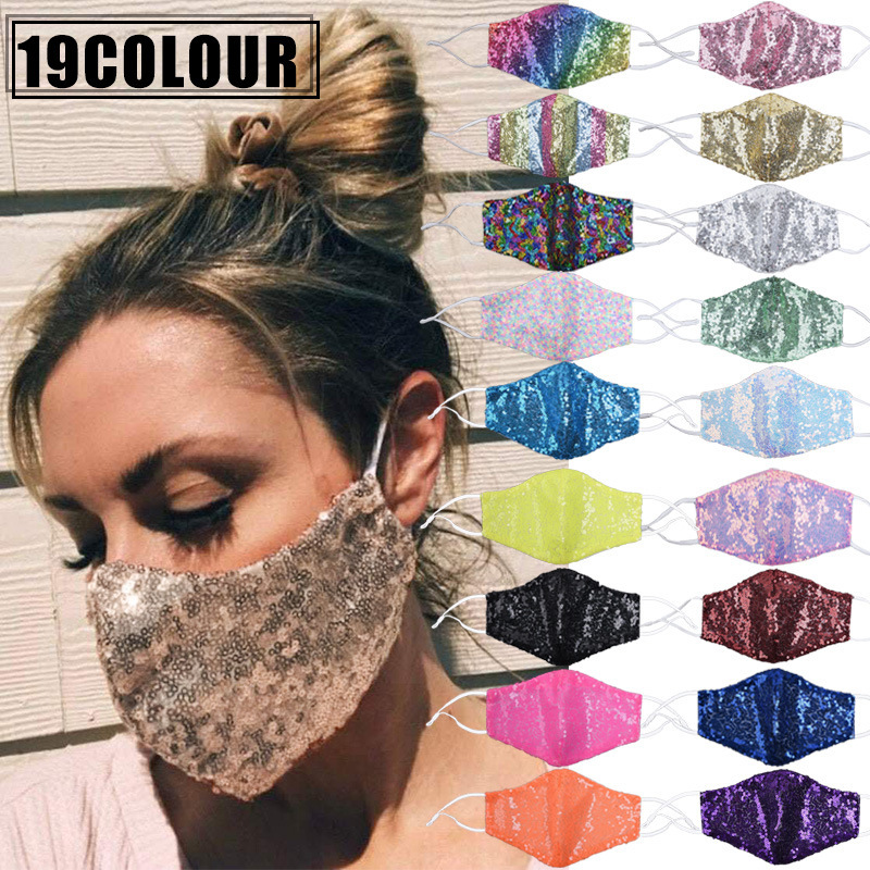 Kids / Adults Shining Sequin Fashion Facemask (About 20 Different Color)