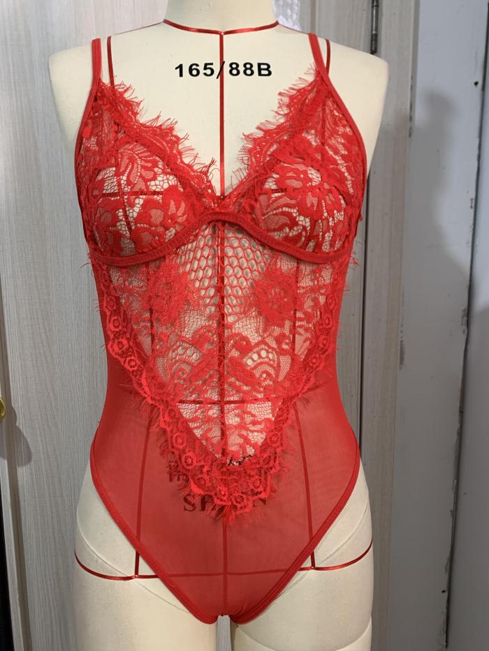Lady Hollow Out Sexy See Through Sexy Lingerie White Red Black Green Pink S-XL