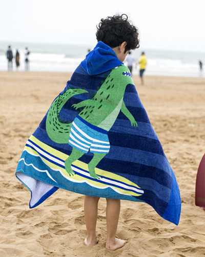 2021 Newest Beach Cover Ups Baby Soft Cartoon Hooded Towel Children Swim Beach Bath Wear Kids Bathrobe
