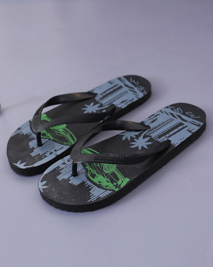 Coconut Palm Leaves Pattern Sandals for Men's 2021 Comfy Platform Casual Sandal Shoes Summer Beach Travel Slipper Flip Flops