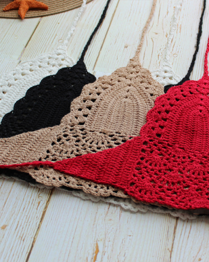 Bikini Top Crochet Swimsuit Festival Beach Clothing Push-Up Bra
