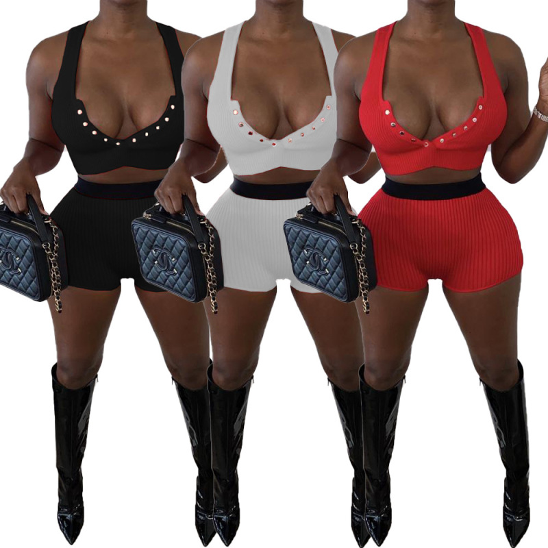 New Summer Sleeveless Two Piece Summer Set S-XXL