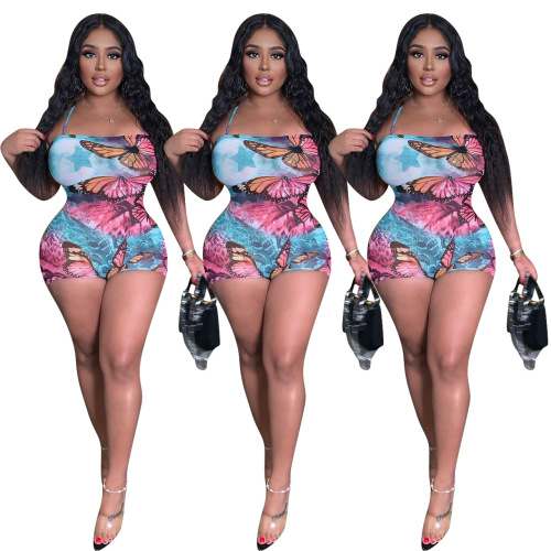 Butterfly Printed Women Jumpsuit S-XL
