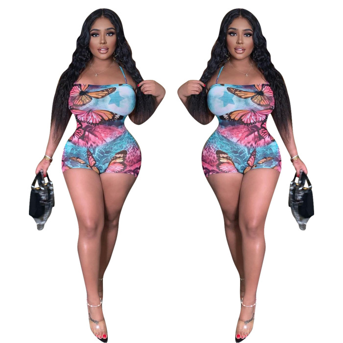 Butterfly Printed Women Jumpsuit S-XL