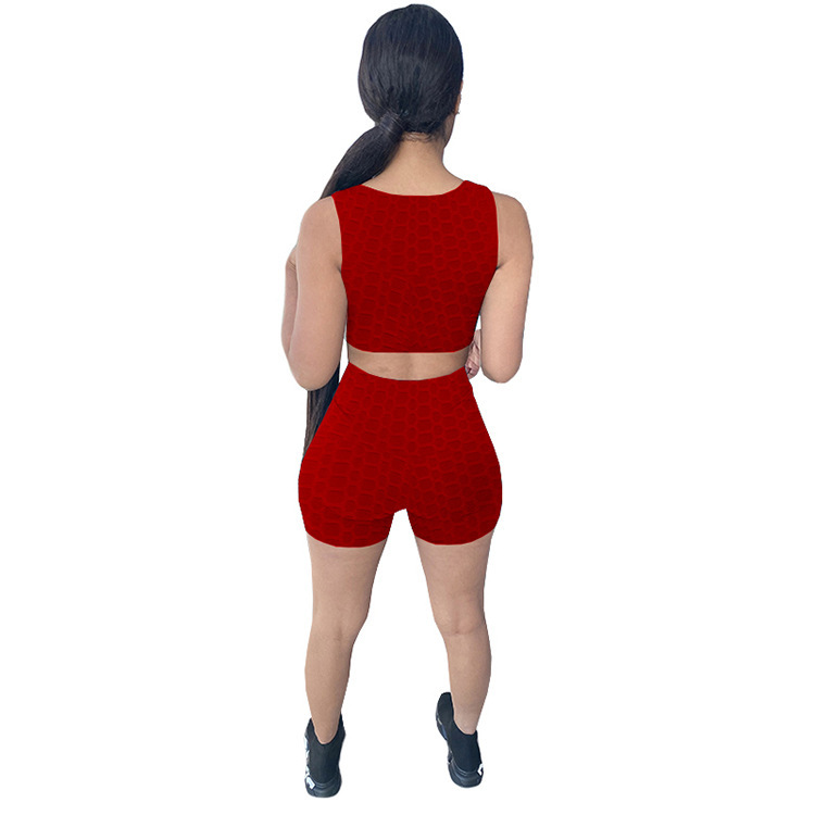 Sexy Summer Women Solid Color Two Piece Shorts Set S-XXL