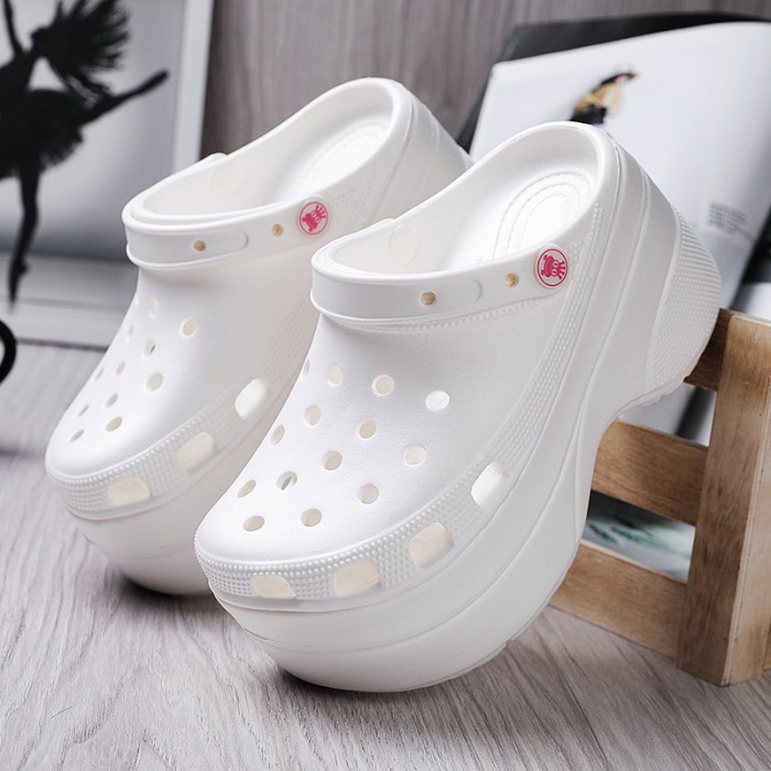 Summer Women Clogs Quick Dry Wedges Platform Garden High Heels Shoes Beach Sandals Home Slippers Thick Sole Increased Flip Flops for Women