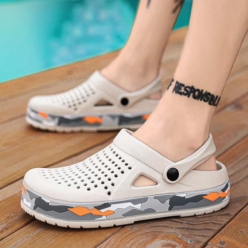 Mens Clogs Camo New Mens Sandals Summer Beach Slippers Men Outdoor Casual Men Sandals Water Shoes Male Big Size