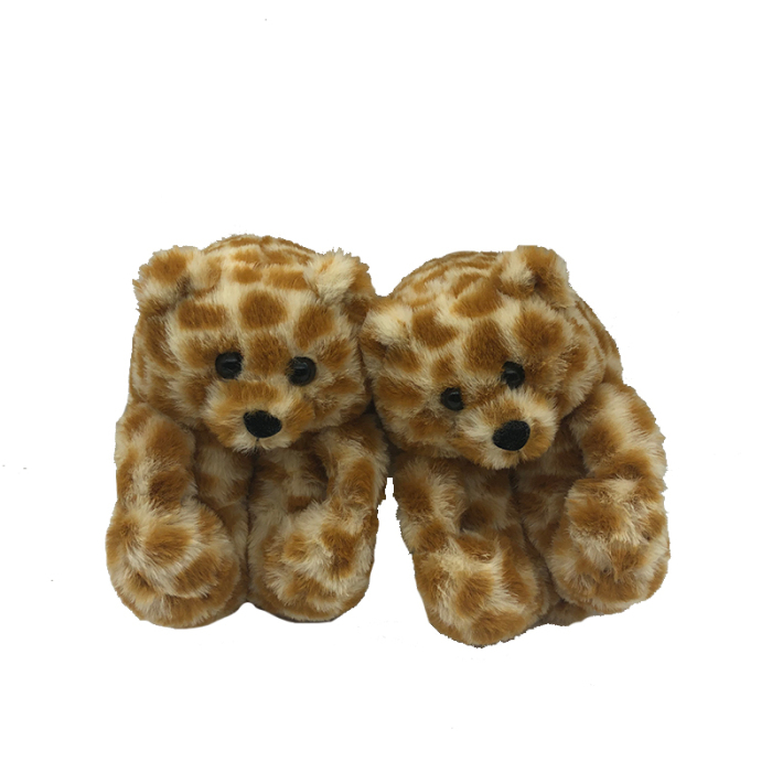 Children's Teddy Bear Slippers Floor Plush Cotton Thermal Shoes