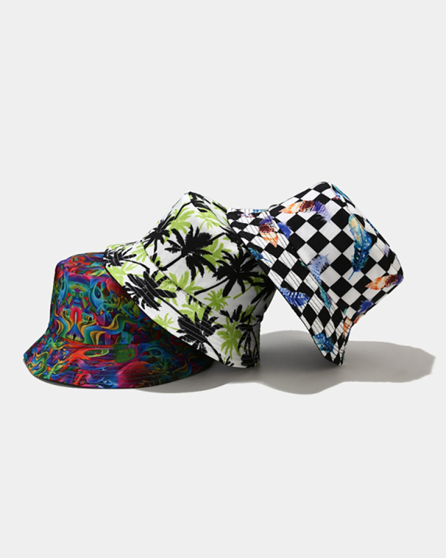 Unisex Bucket Hat Women Men Summer Hat Cartoon Print Sunscreen Sun Hat Panama Caps Fisherman Cap Outdoor Sunshade Cap Hat