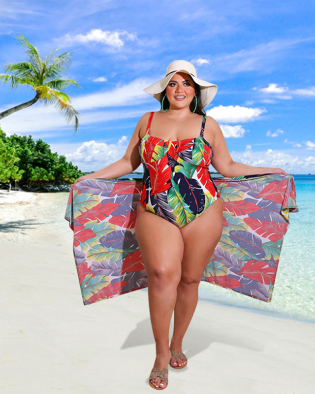 Large size women's summer 2021 new print cool and sexy swimwear chiffon shawl