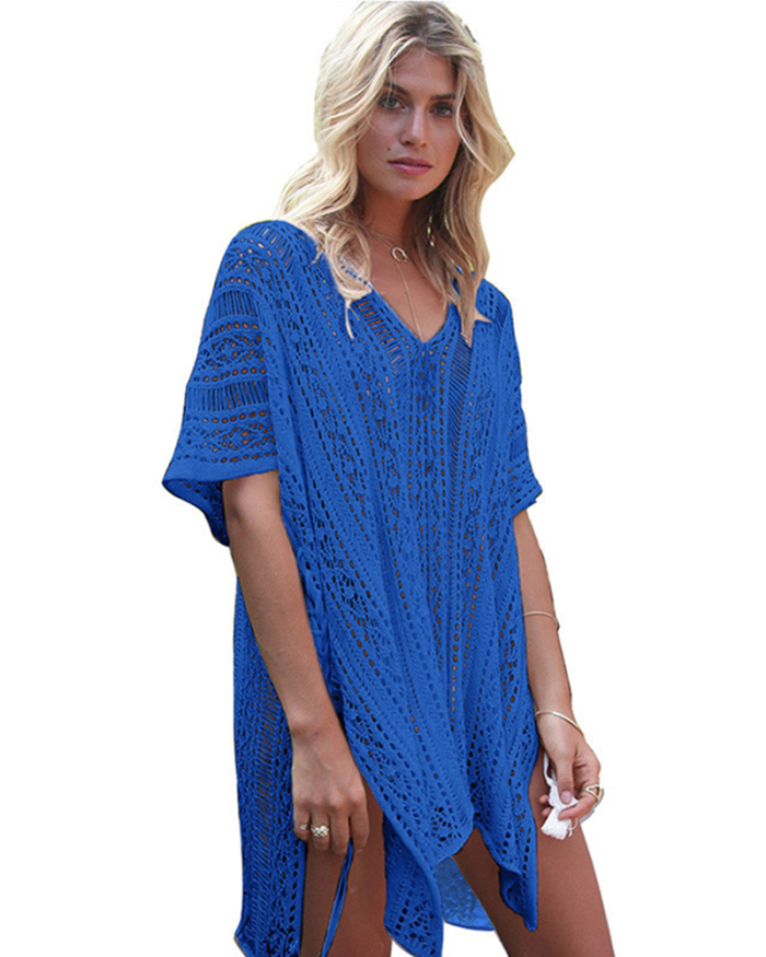 Solid Color Knitting Beach Dress