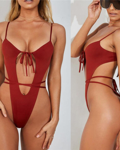 2019 Red women wholesale one piece swimsuit