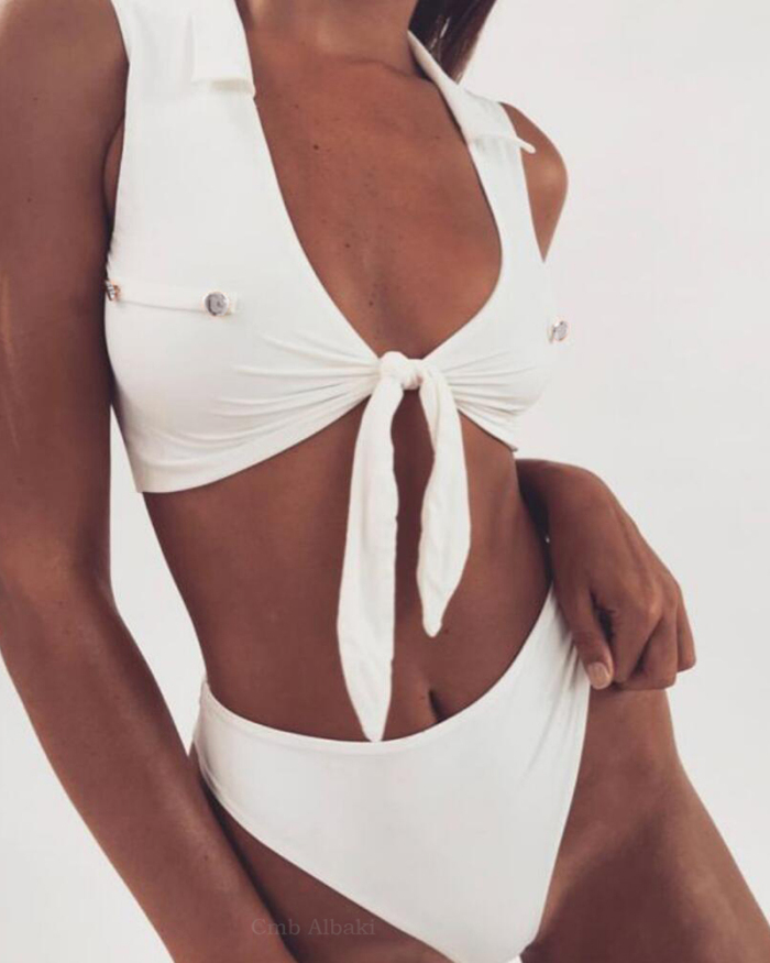 2019 Sporty women sexy swimwear white