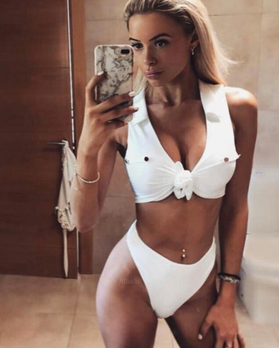 2019 Sporty women sexy swimwear white