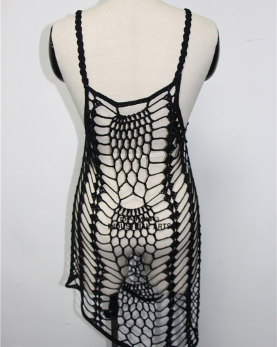 Women's Sexy Hollow Crochet Bikini Cover Up Dress