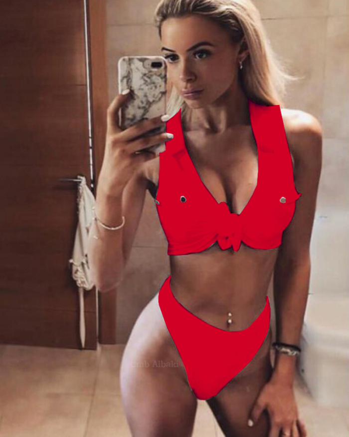 2019 Sporty women sexy swimwear red