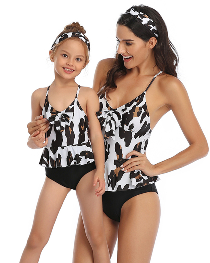 Wholesale 2020 New Arriving Floral Print Parent-child One-piece Swimsuit S-XL