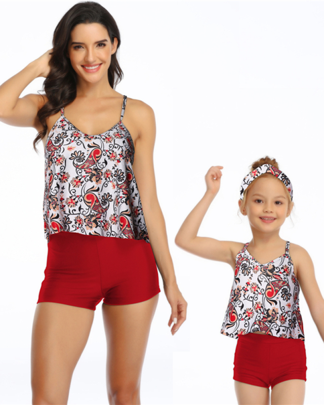 Wholesale New Belly Conceals Parent-child Two Pieces Swimwear S-XL