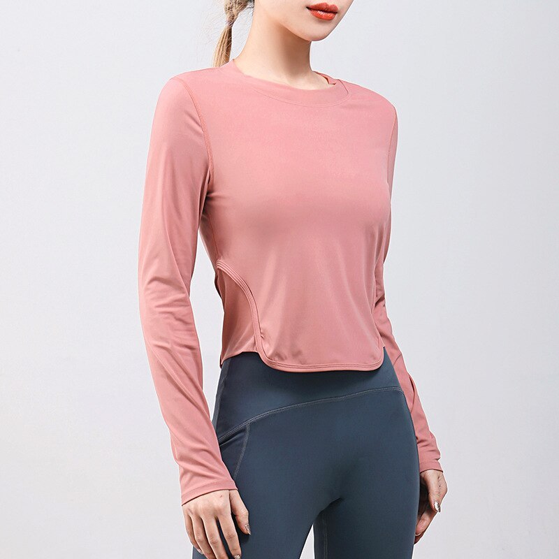 US$ 10.10 - Spring Long-sleeved Yoga Sports Women tops GYM Loose cozy ...
